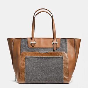 Coach Taylor Wool Croc Embossed Large Fashion Tote - F33395 2016
